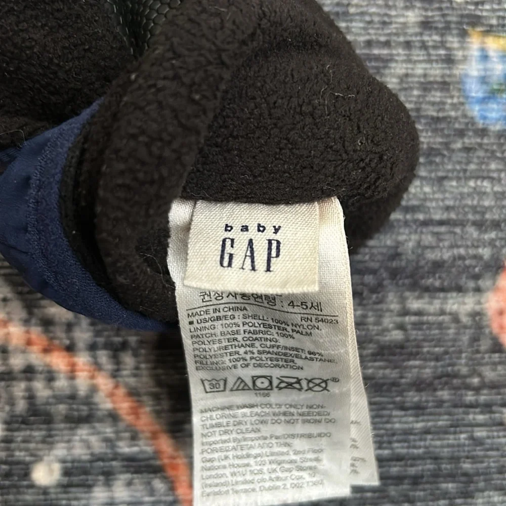 Gap Toddler Navy Blue Toddler Beanie Hat & Mittens Bundle, Size M/L